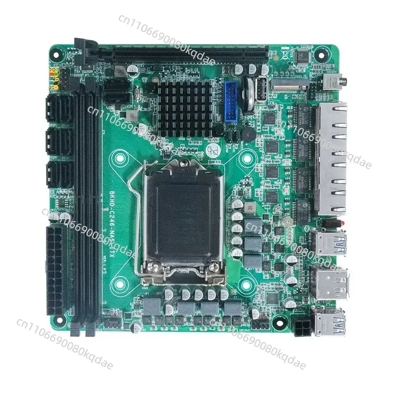 C246 Mainboard,2 DDR4 DIMM,10 SATA,Quad 2.5G LAN,Dual M.2 2280 NVME,Supports 8‑9 Gen CPU I3‑9100 I5‑8500 I7‑9700