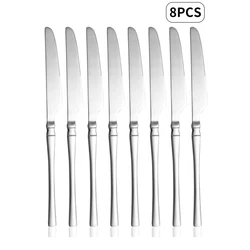 4/6/8pcs Stainless steel mirror knife set suitable for hotel restaurant family kitchen Western steak party