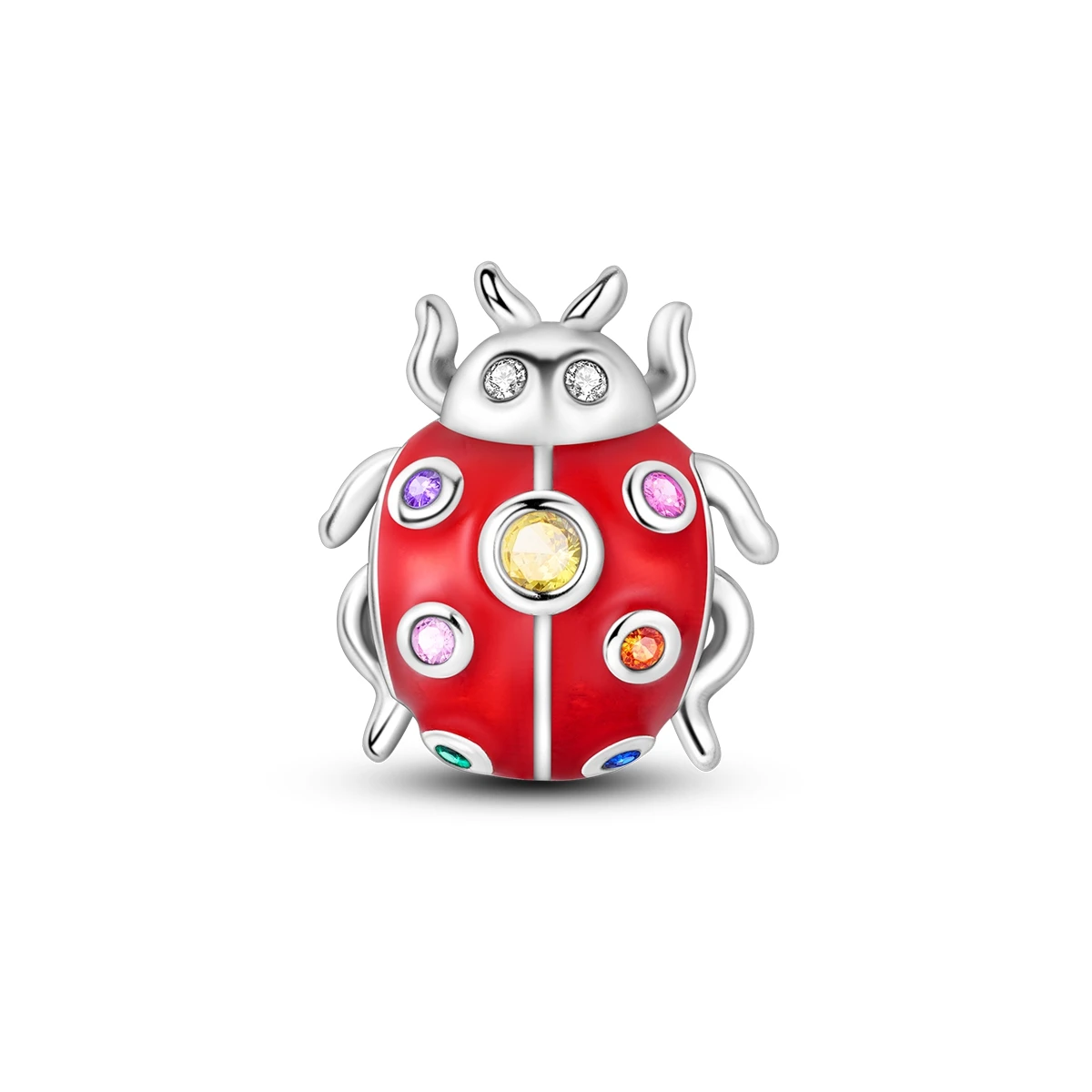 

925 Sterling Silver Charm Bead Ladybug Good Luck Fit Original Bracelet Diy For Woman Jewelry