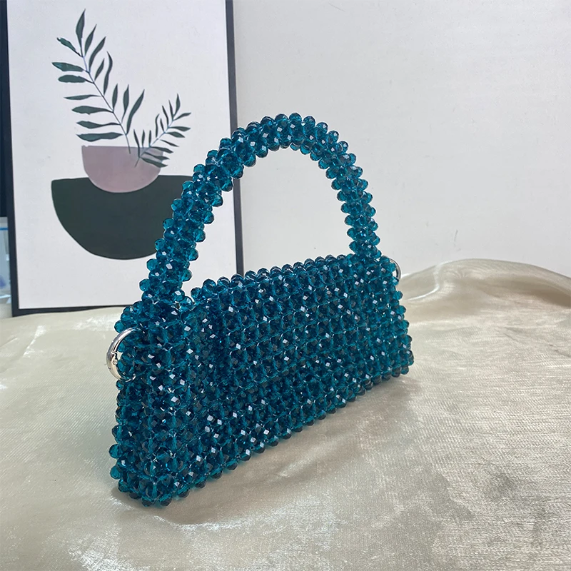 Sparkling Crystal Acrylic Bead Handbag Custom Color Ins Personalized Flip Cover Women's Bag High-end Luxury Party Banquet Bags