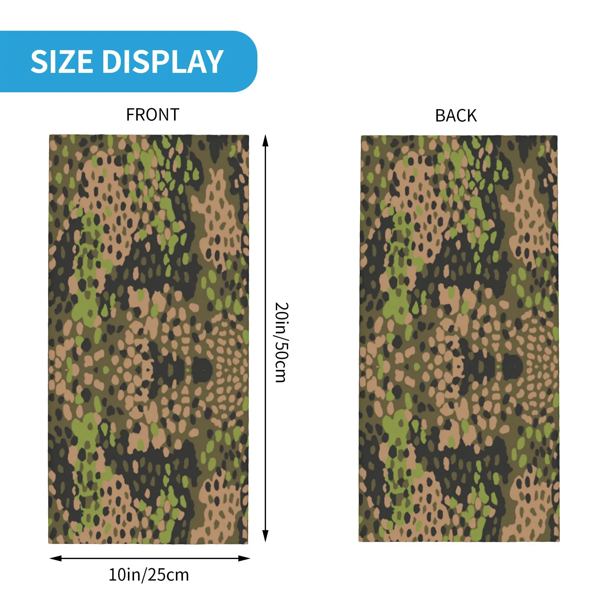 Камуфляжная бандана на заказ WW2, теплая бандана для мужчин и женщин, зимний походный лыжный шарф, гетры, немецкая рука, военный камуфляжный чехол для лица