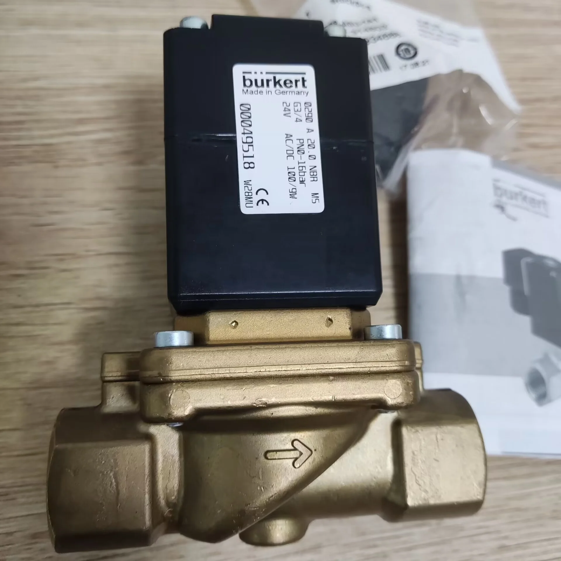 

burkert 00049518 brass solenoid valve G3/4 24V