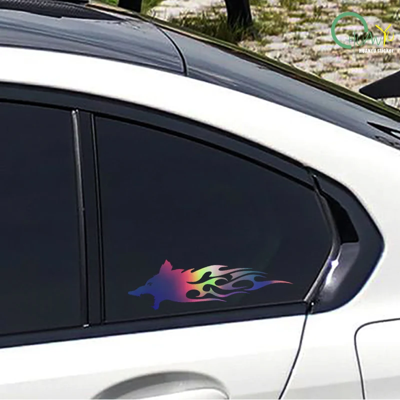 Kreatywna naklejka z głową lisa; naklejka na karoserię samochodu i motocykla na zarysowania; wodoodporna i odblaskowa naklejka dekoracyjna na samochód.