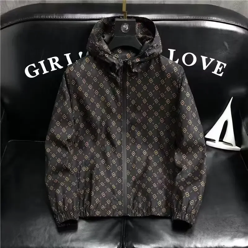 2024 الرجال المضادة للأشعة فوق البنفسجية ملابس الحماية من الشمس منقوشة رقيقة جدا الحرير الجليد في الهواء الطلق مقنعين رقيقة سترة واقية من الشمس مصل معطف #3