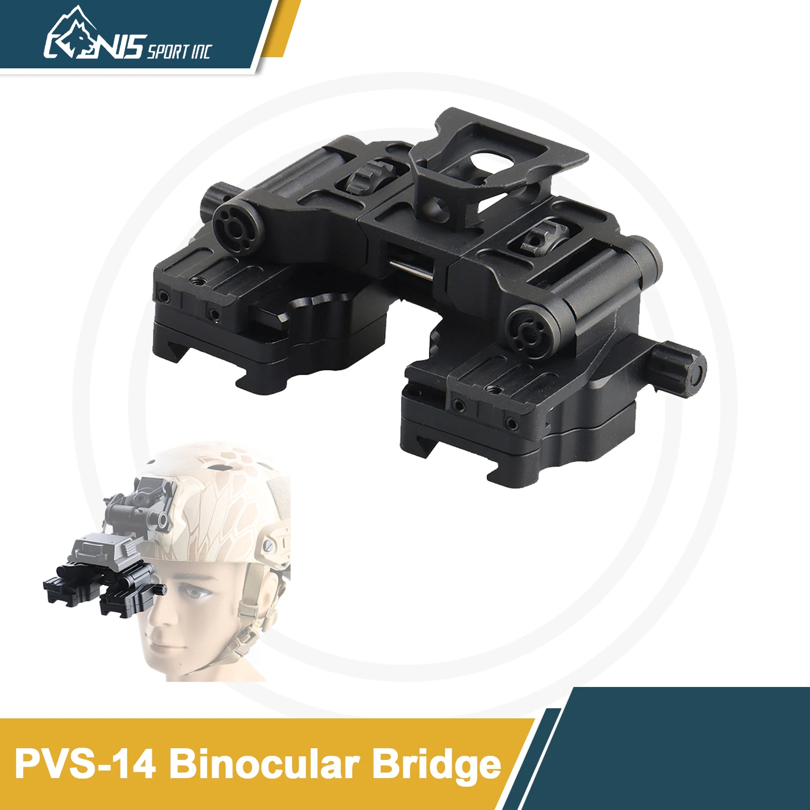 

CANIS SPORT PVS-14 & SkeetIR Tactical Bridge｜L4 G24 Helmet Mount with Dual Pic Rail｜Quick Flip Tool-Less