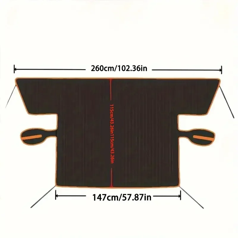Oxford Cloth Magnetic Fastening Windshield Snow Cover Winter Protector UV Sunshade With Orange Reflective Strip For Car