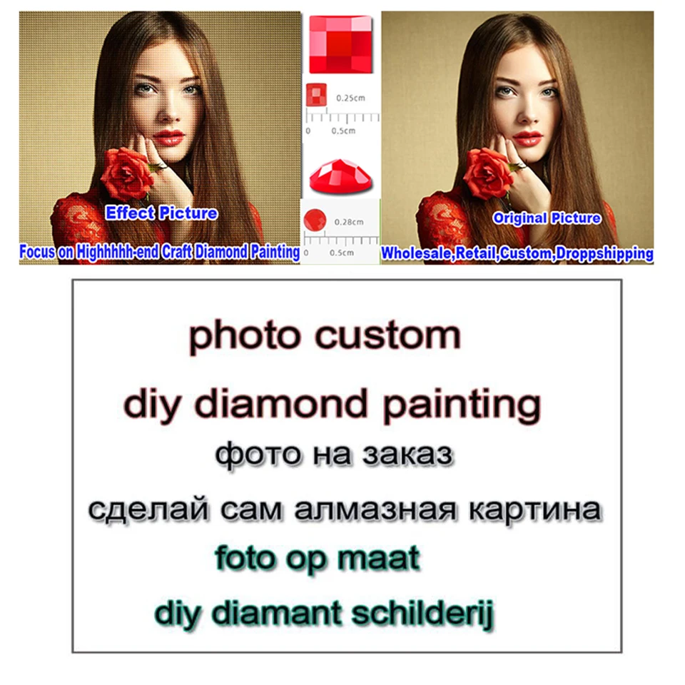 

Private Customized 5D DIY Diamond Painting full drill mosaic custom photo 5D Diamond Embroidery Painting needlework art