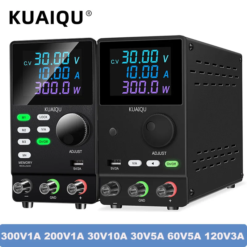 KUAIQU Laboratory Power Supply Adjustable 300V 200V 1A Voltage Regulated Current Stabilizer 30V 10A/5A For Charging Batteries