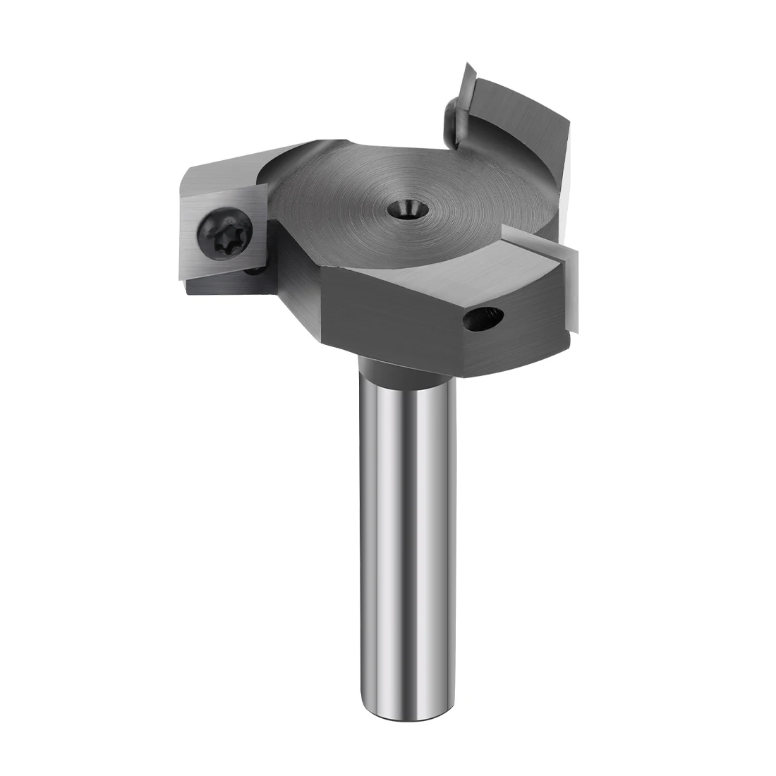 

XCAN Milling Cutter for Wood 1/2 Shank Face Mill Insert Carbide Slab Spoilboard CNC Surfacing Router Bit 3 Flute Wood Planer Bit