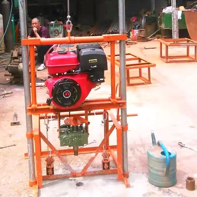 Customized Portable Manual Water Well Drilling Rig Mini Petrol Diesel 80m Small Borehole Drilling Machine For Sale