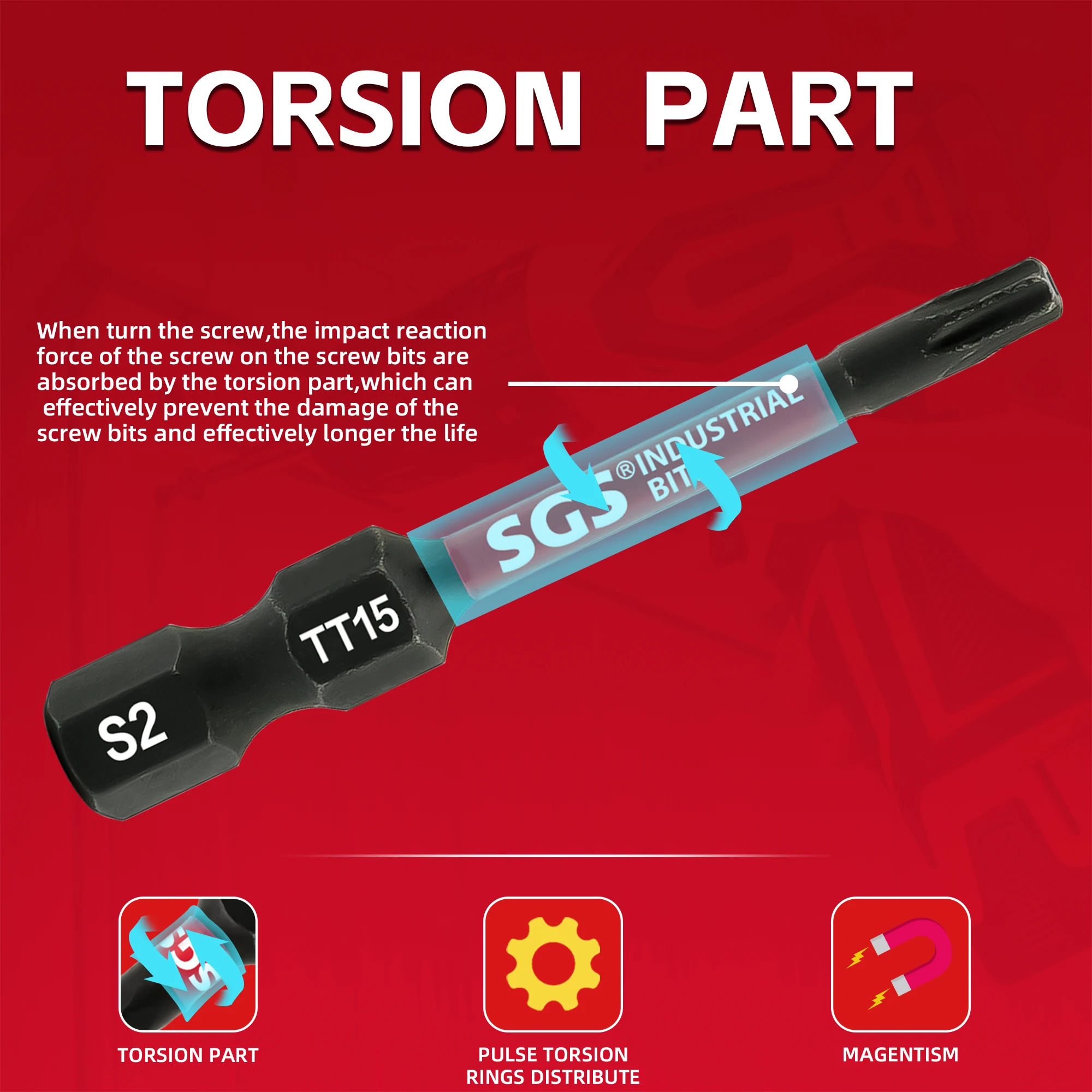 10/20 Stück starke, magnetische, stoßfeste Tt15 Sicherheits-Torx-Schraubendreher-Bits, 50 mm, hohe Härte, verformungsbeständig, rostfrei und verschleißfest, mit Aufbewahrungsbox. – Detail 5