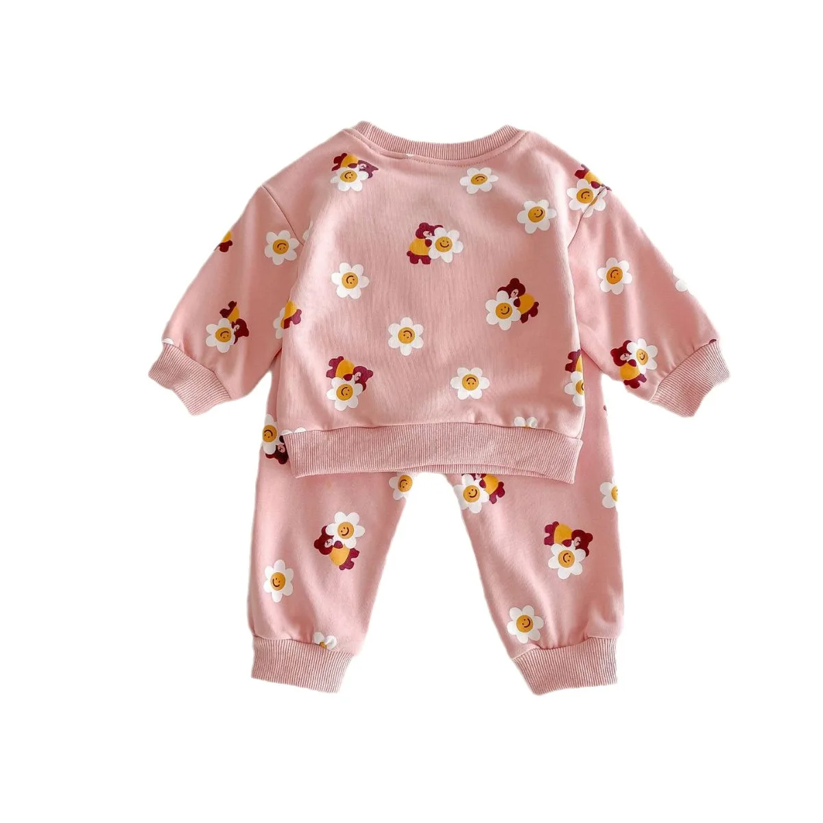 Spring Baby\'s Set Two Piece for Infants Suit for Boys and Girls Cute Cartoon Bear Sweatshirt Sweatpants Sport Trousers