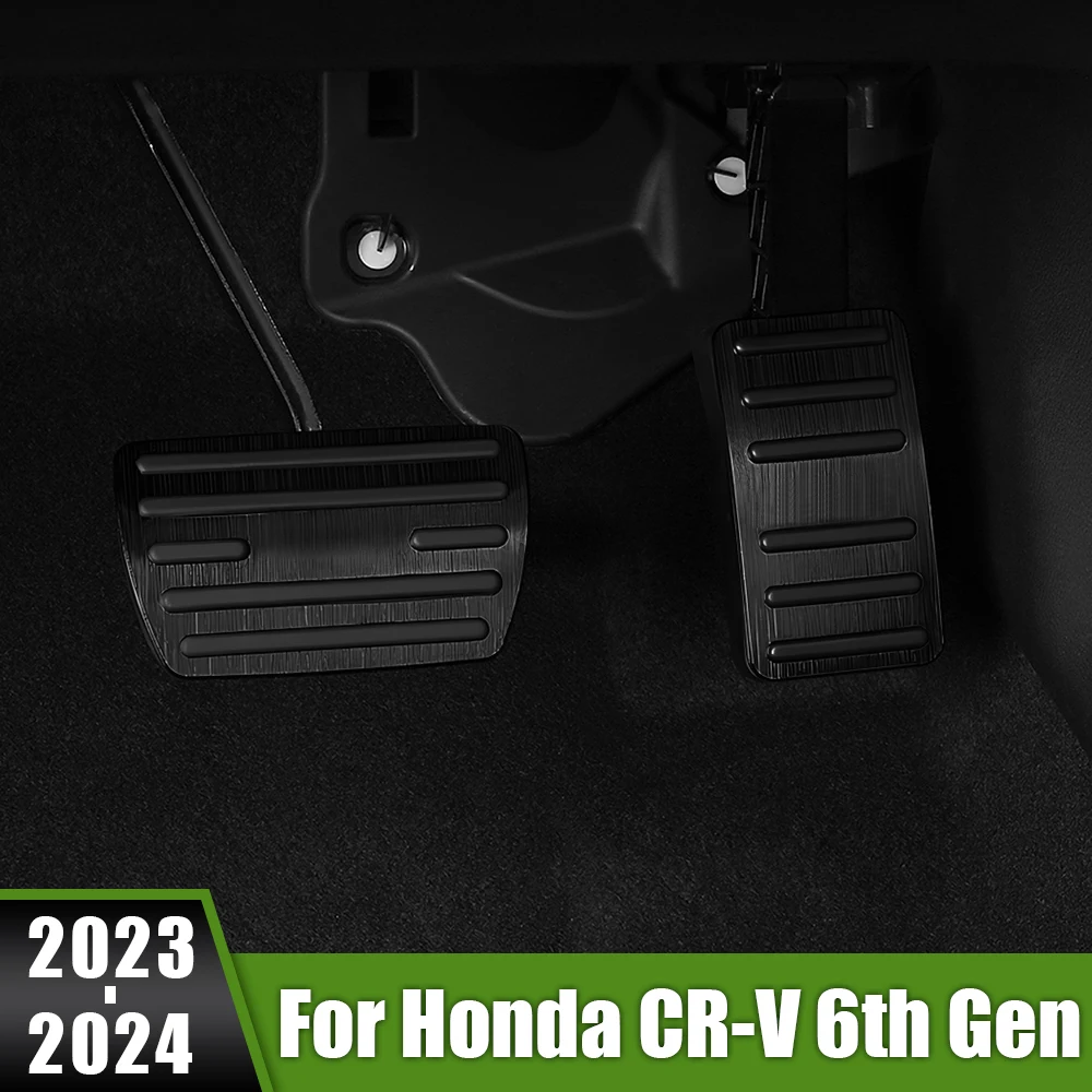 

For Honda CR-V CRV CR V 6th Gen 2023 2024 Aluminum Car Brake Fuel Accelerator Foot Rest Pedal Cover Non Slip Pad Accessories