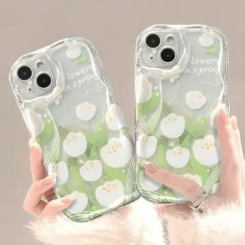 For Honor Magic 6 7 50 70 90 200 Lite X9C Smart X8C X7C X8B X7B X6B X5B X8A X7A X6A X8 X7 X6 Tulip Flower Wave TPU Phone Case