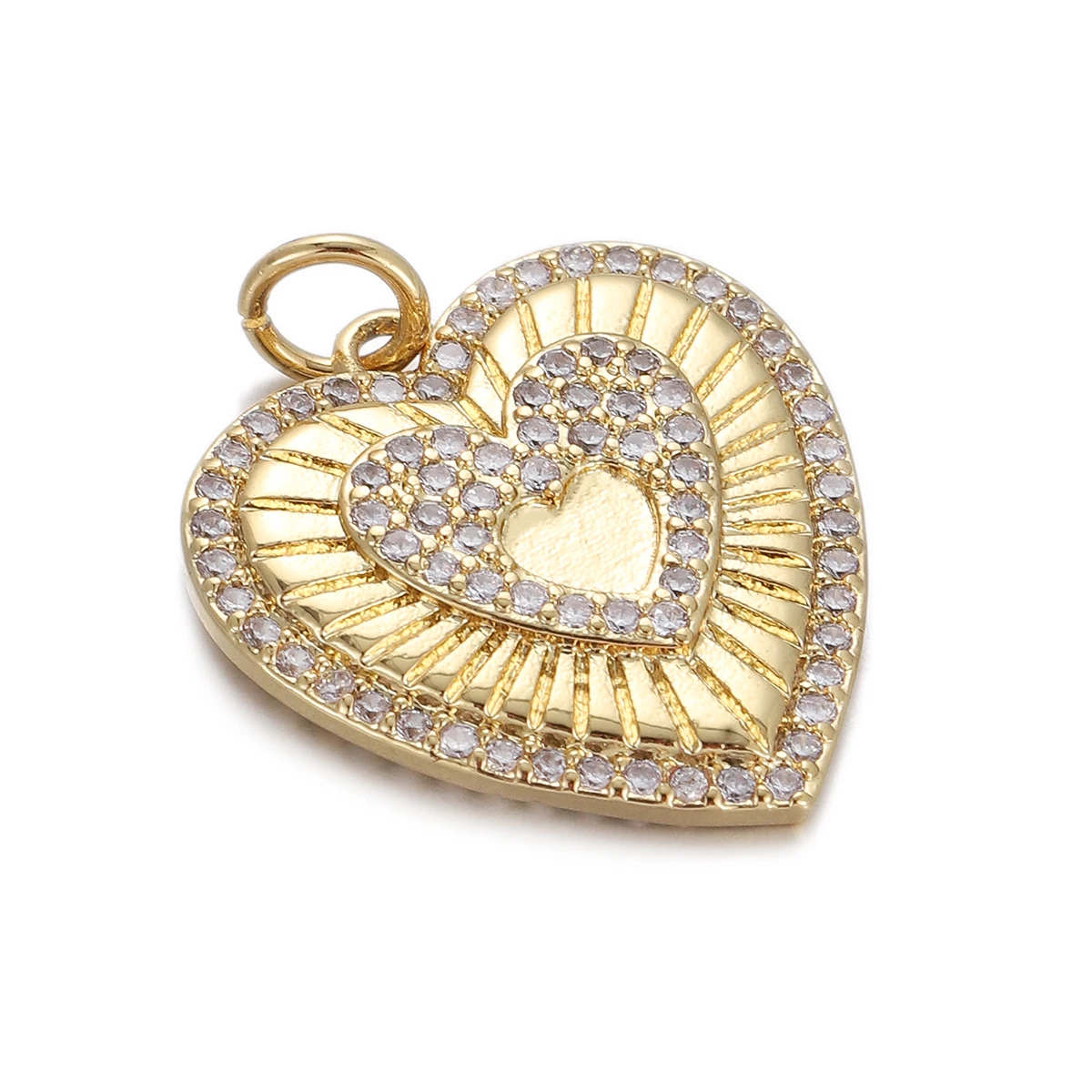 Full of Zircon Crystal Heart Charms for Jewelry Making Supplies Diy Bracelet Necklace Earrings Boho CZ Accessories