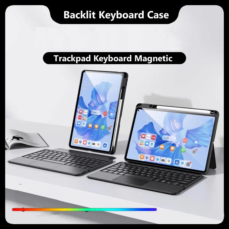 7-color Backlit Keyboard Case for Xiaomi Pad 7 7 Pro 11.2 Inch 2024 5 11 6 Pro 6 11 2023 for Redmi Pad SE 11 Inch Magneti Cover