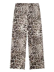 HH Leopard Print Pant For Women Vintage High Waist Loose Casual Zipper Fly Trousers 2024 Woman Fashion Straight Pants