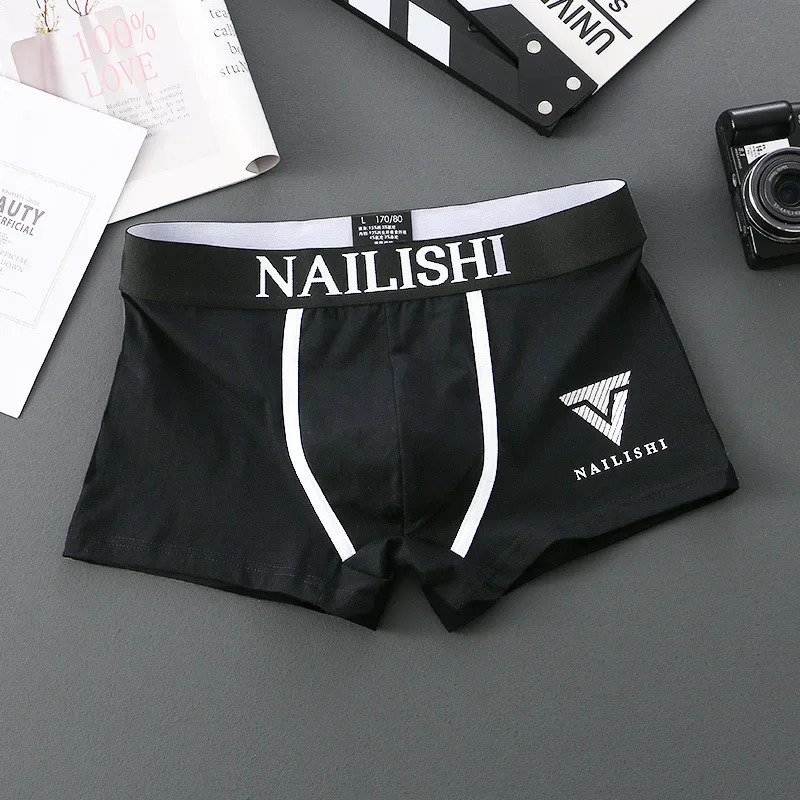 1/2PCS männer Boxer Baumwolle Atmungsaktive Unterwäsche Mode Shorts Brief Trend Mid-taille Viereck Shorts Flache Ecke person – Detail 12