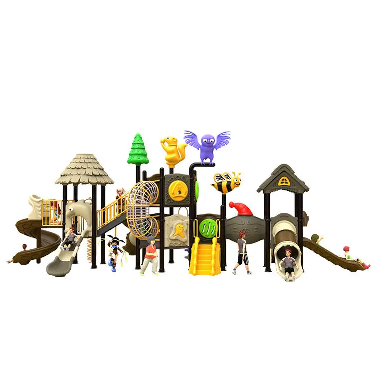 Hot Design Popular Attractive Forest Theme Recreation Slide Equipment Outdoor Kids Playground