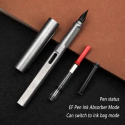 2IN1 Titanium Alloy Pen Neutral Refill And Ink ef Nib Luxury Gift Box Packaging Same Style Metal Pen Office Student Stationery