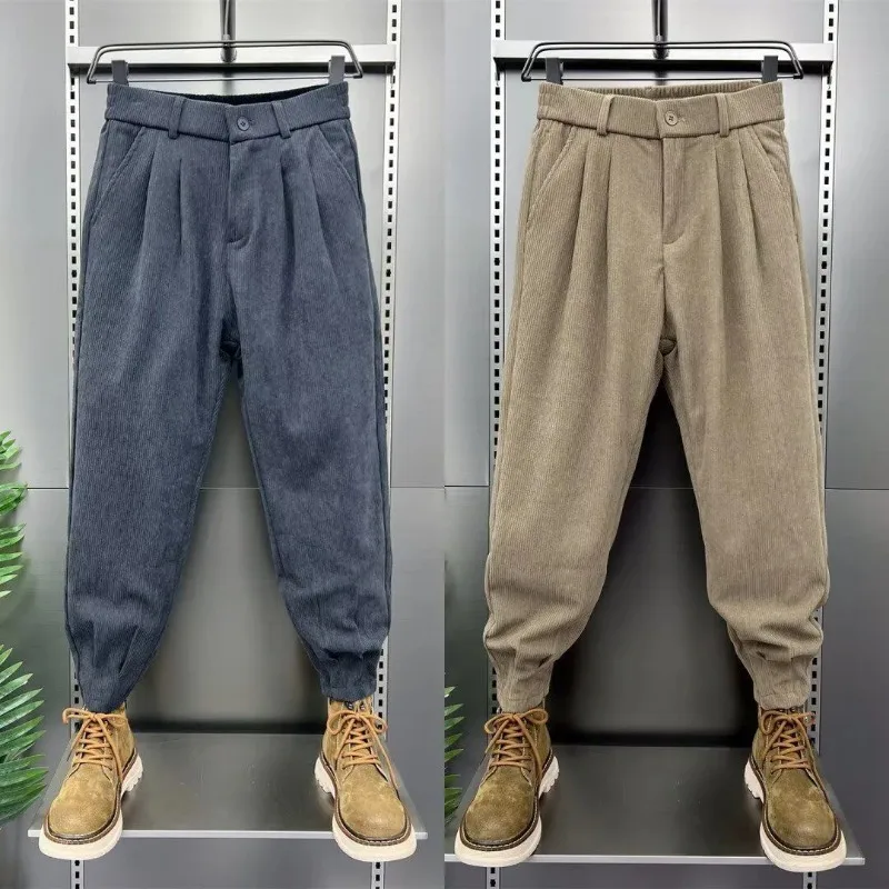 خريف شتاء جديد سميكة سروال قصير متعدد الاستخدامات وسيم الحريم فضفاض عادية للرجال #4