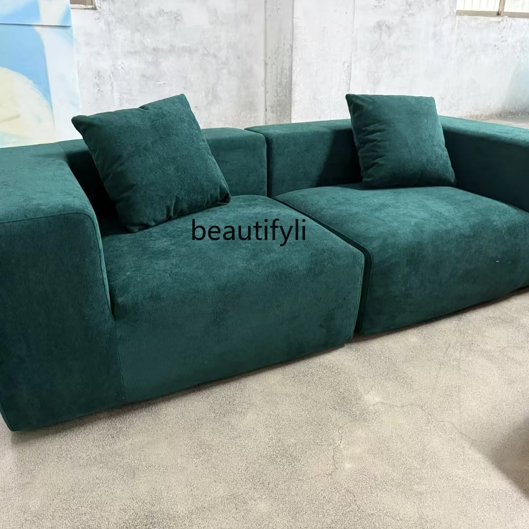 Compression Sofa for Living Room, Straight Row, Suitable for Small and Large Apartments, Rolled Pack, Pure Sponge Fabric Sofa