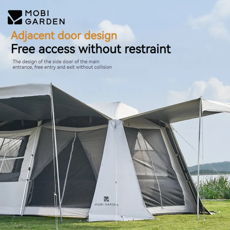 MOBI GARDEN Holiday Mountain Residence 10.9 Vinyl Coated Black One Touch Automatic Tent Outdoor Camping Hiking Waterproof Tent