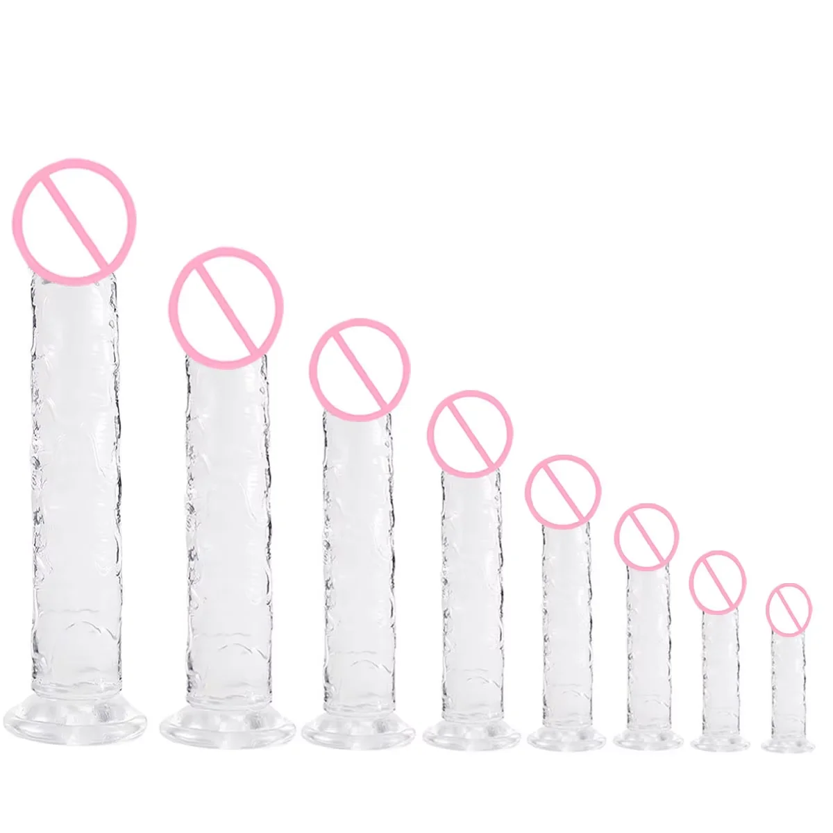 Super tanie 7 rozmiarów 5 kolorów Realistyczne miękkie galaretki Dildo z przyssawką Zabawka erotyczna dla dorosłych dla kobiet i mężczyzn Masturbator pochwy i odbytu