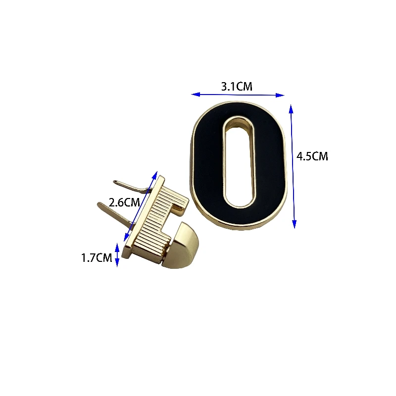 O Egg-Shaped Turn Twist Lock for Leather Bag Parts and Accessories Handbag Decorative Hardware Metal Clip Buckle