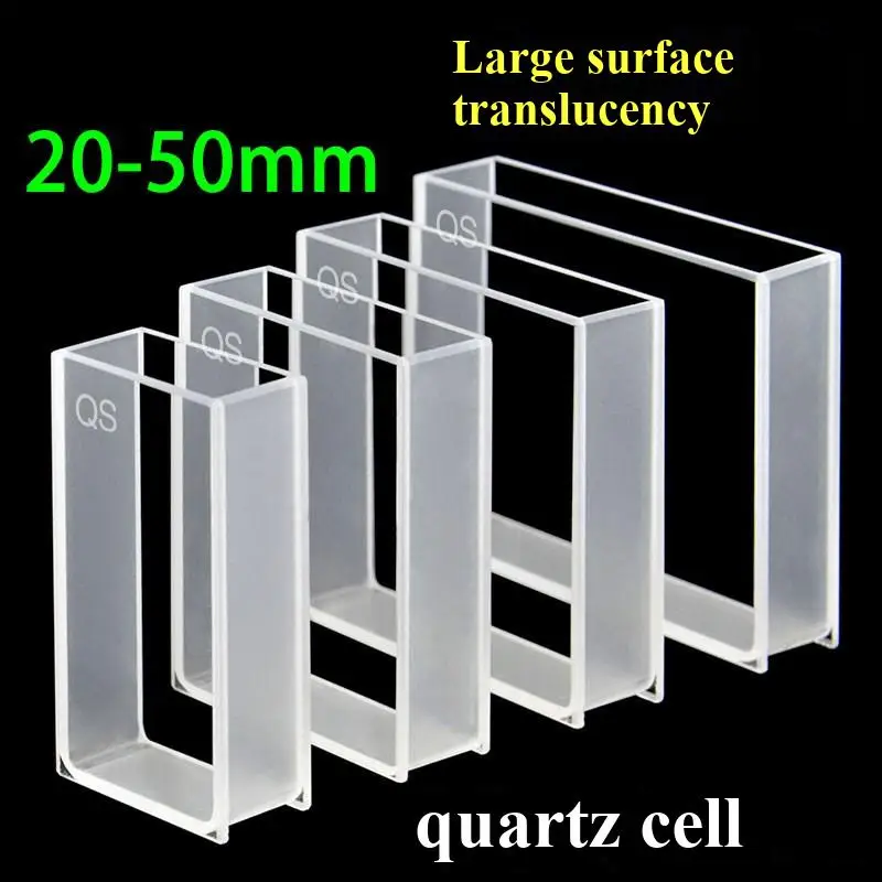 Quartz colorimetric dish, large surface transparent, 20 30 40 50mm, integrated molding, acid, alkali, and organic resistant