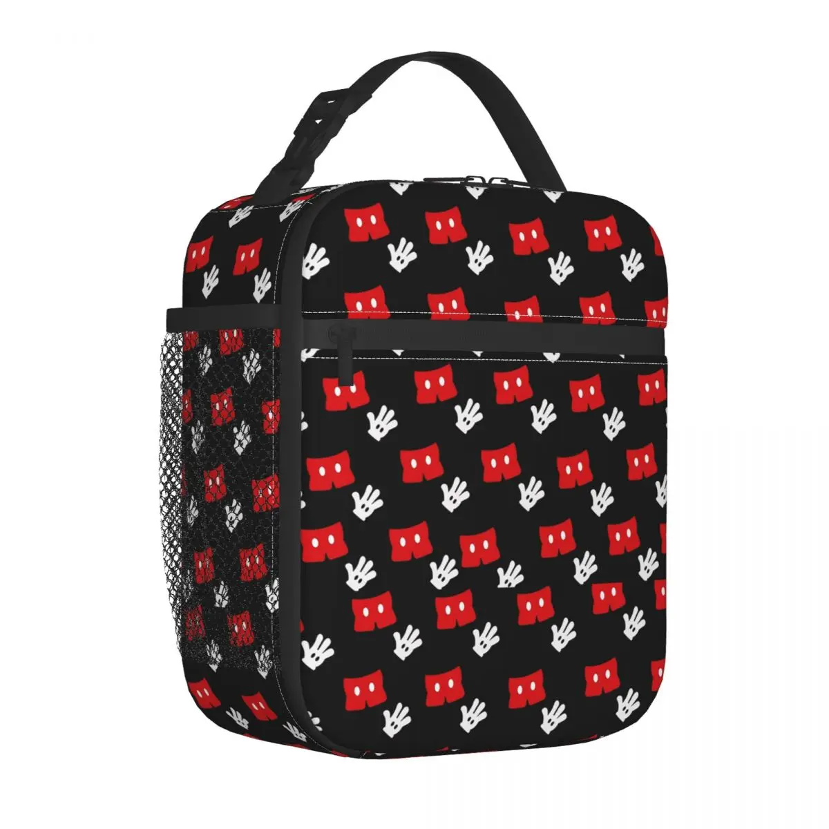 Cartoon Minnie Red Pink Polka Dot Bow Resuable Lunch Box for Women Leakproof Mouse Cooler Thermal Food Insulated Lunch Bag