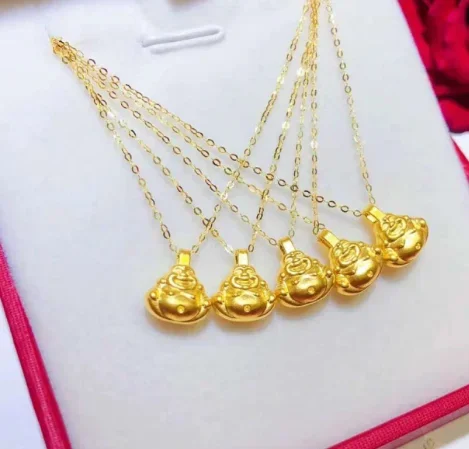 24k pure gold buddha pendant gold charms for bracelet 3d hard gold jewelry accessories