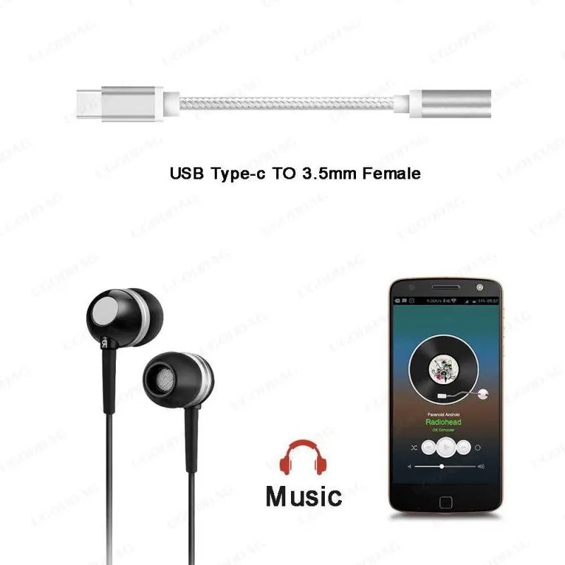 Usb Type C Naar 3.5Mm Aux Adapter Type-C 3 5 Jack Audio Kabel Originele Voor Huawei V30 mate 20 P30 Xiaomi Mi 10 9