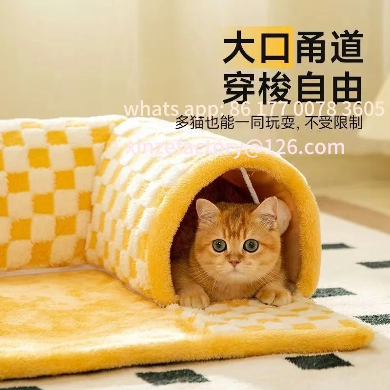 

Customizable cat nest cat tunnel fun play sleep one autumn and winter warm nest cat escape house