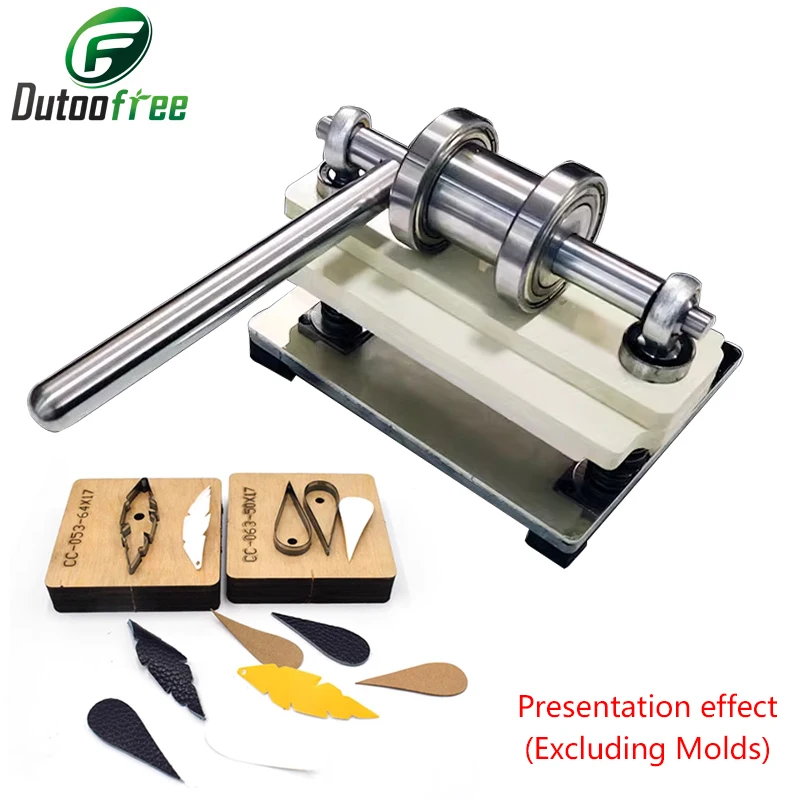 

Small Manual Leather Cutting Machine Double Wheel Photo Paper PVC/EVA Sheet DIY Manual Die Cutter Embossing Shaping Tools