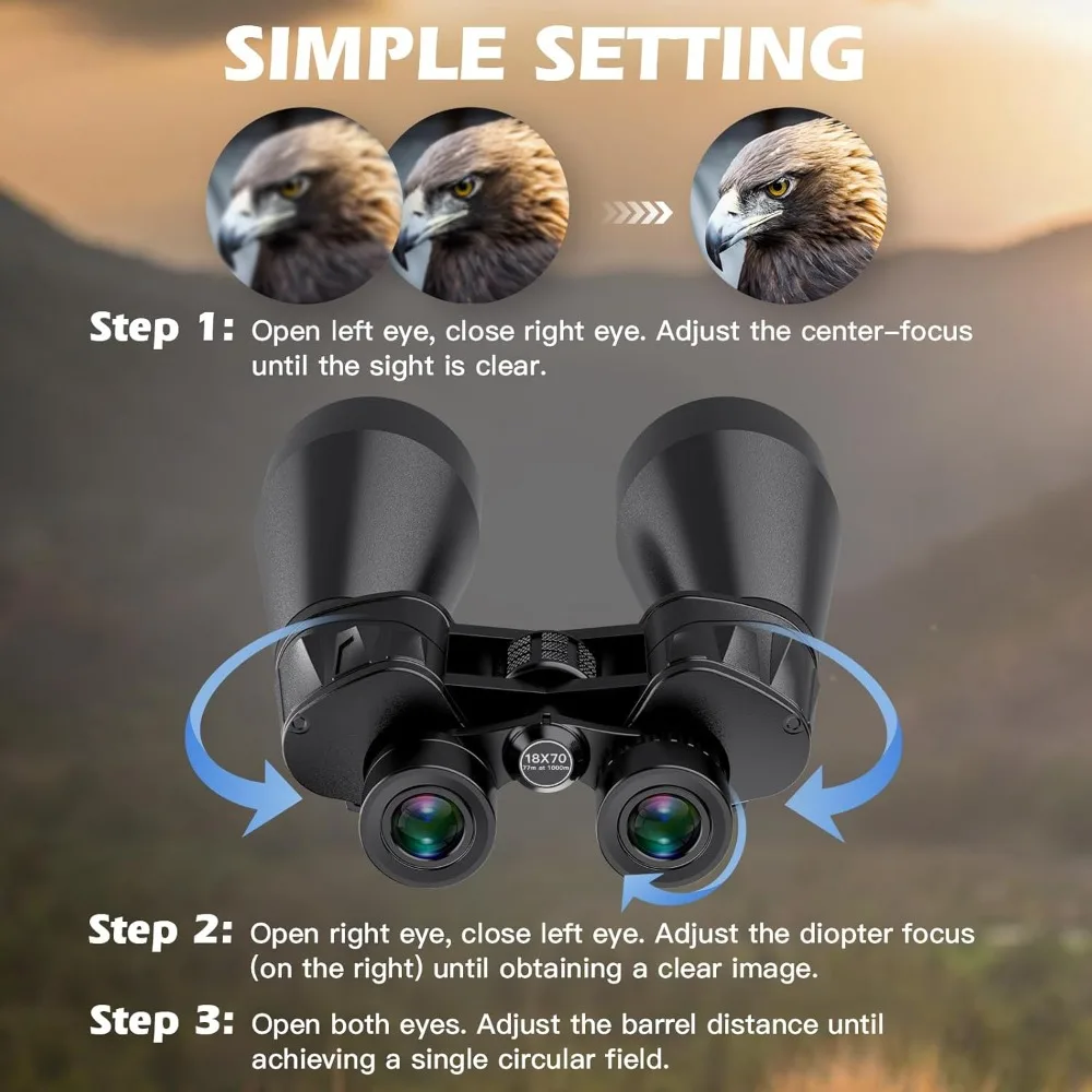 مناظير علم الفلك بفتحة كبيرة 70 مم لعرض المسافات الطويلة، مقاومة للماء والضباب #3