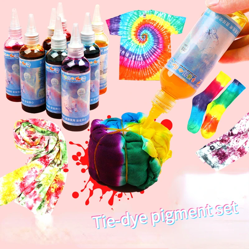 Children's Tie-dye DIY Set of Tools Art Paint Kit Students Handmade Dye Fabric Materials