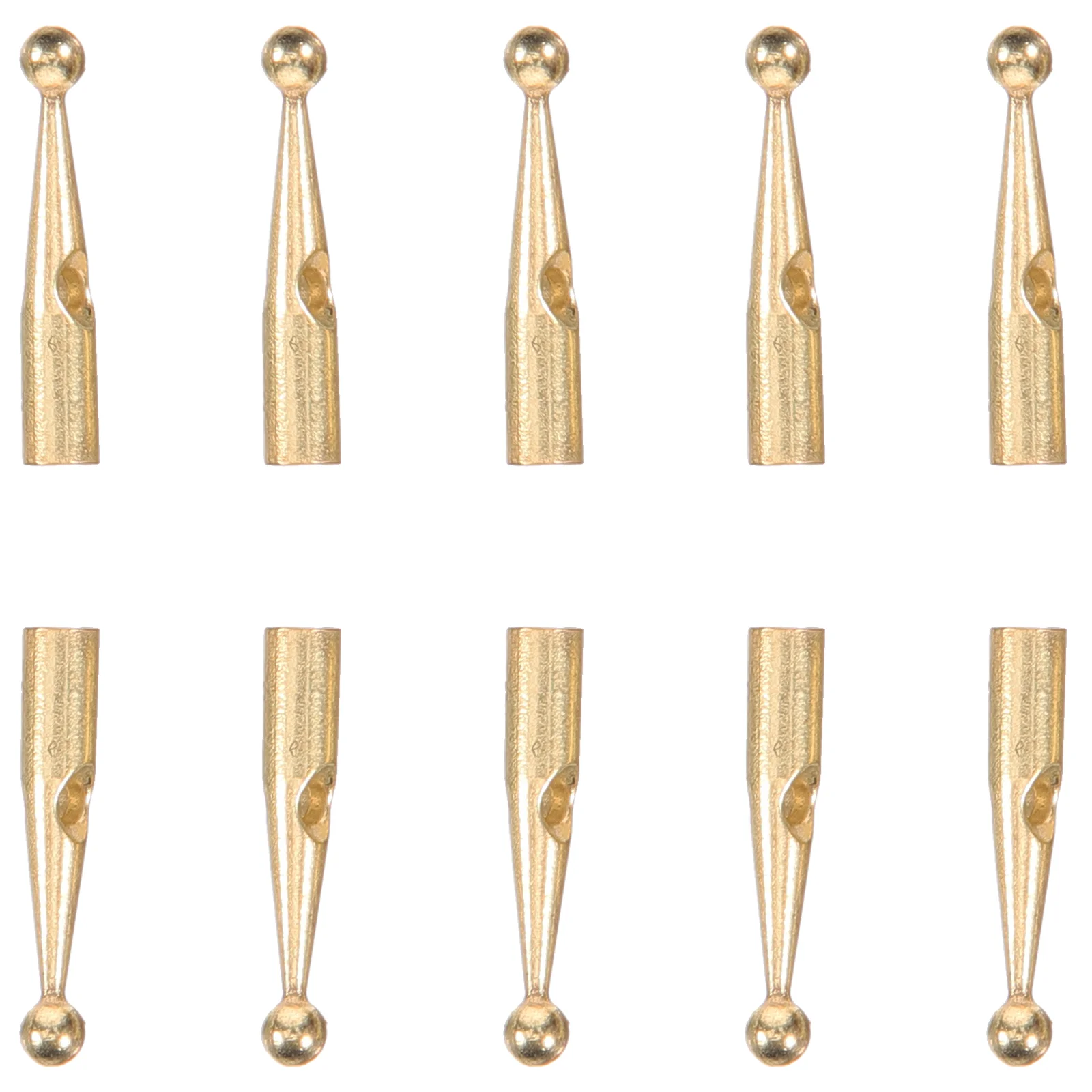 10 Pcs Umbrella Accessories Metal Tail Beads Folding Rain Golden Replacement Bone Covers Parts