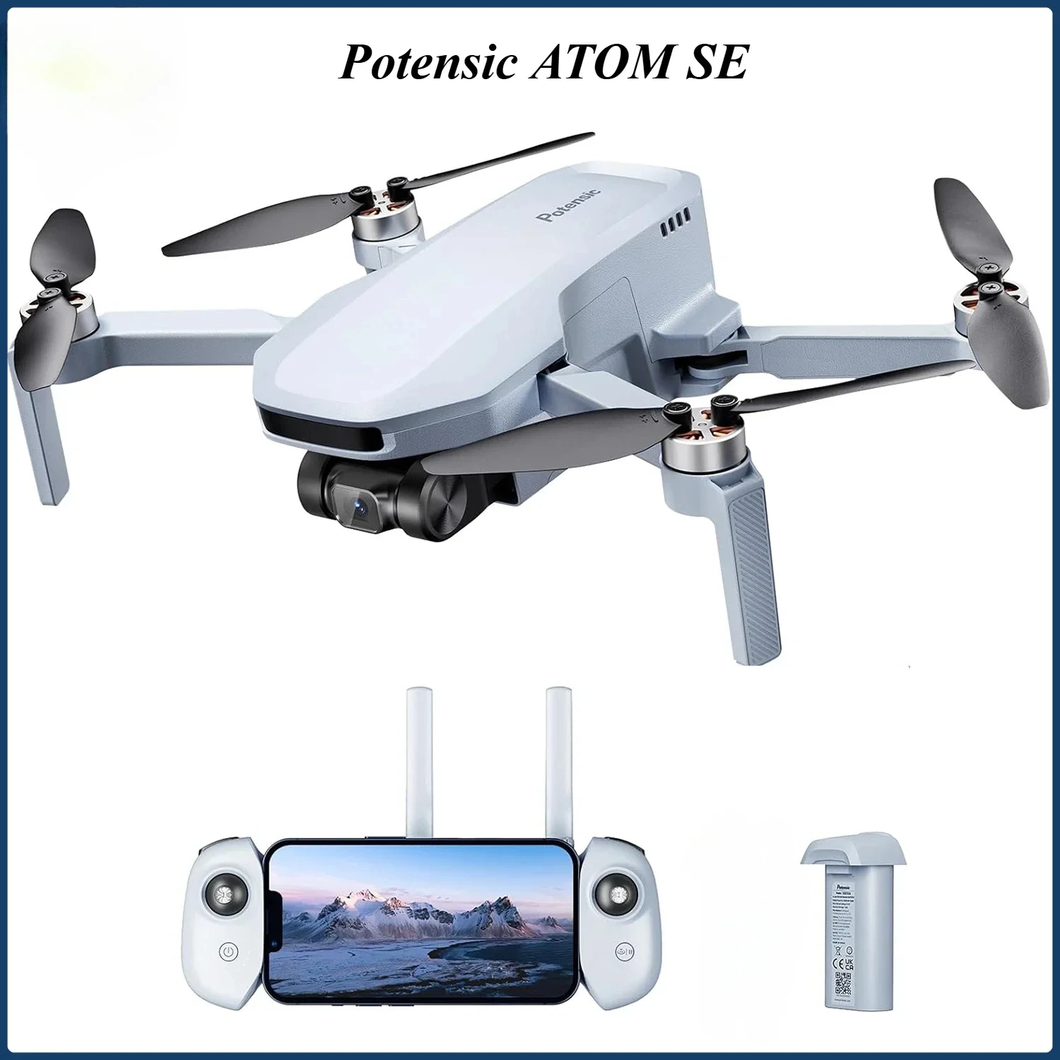 Potensic ATOM SE GPS Drone Single Axis Gimbal 4K HD Camera Drones with Carry Bag Under Max 4KM for Adults and Beginners Dron Toy