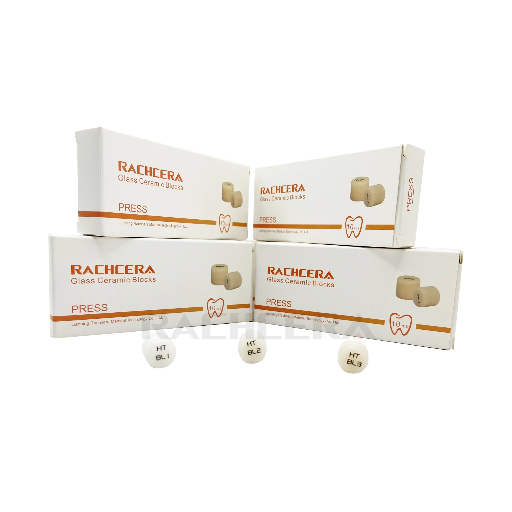 Rachcera Dental Glass Ceramic Press Ingots HT/LT/MO 5Pcs/Box for Ultra-thin Veneer Inlays Crowns