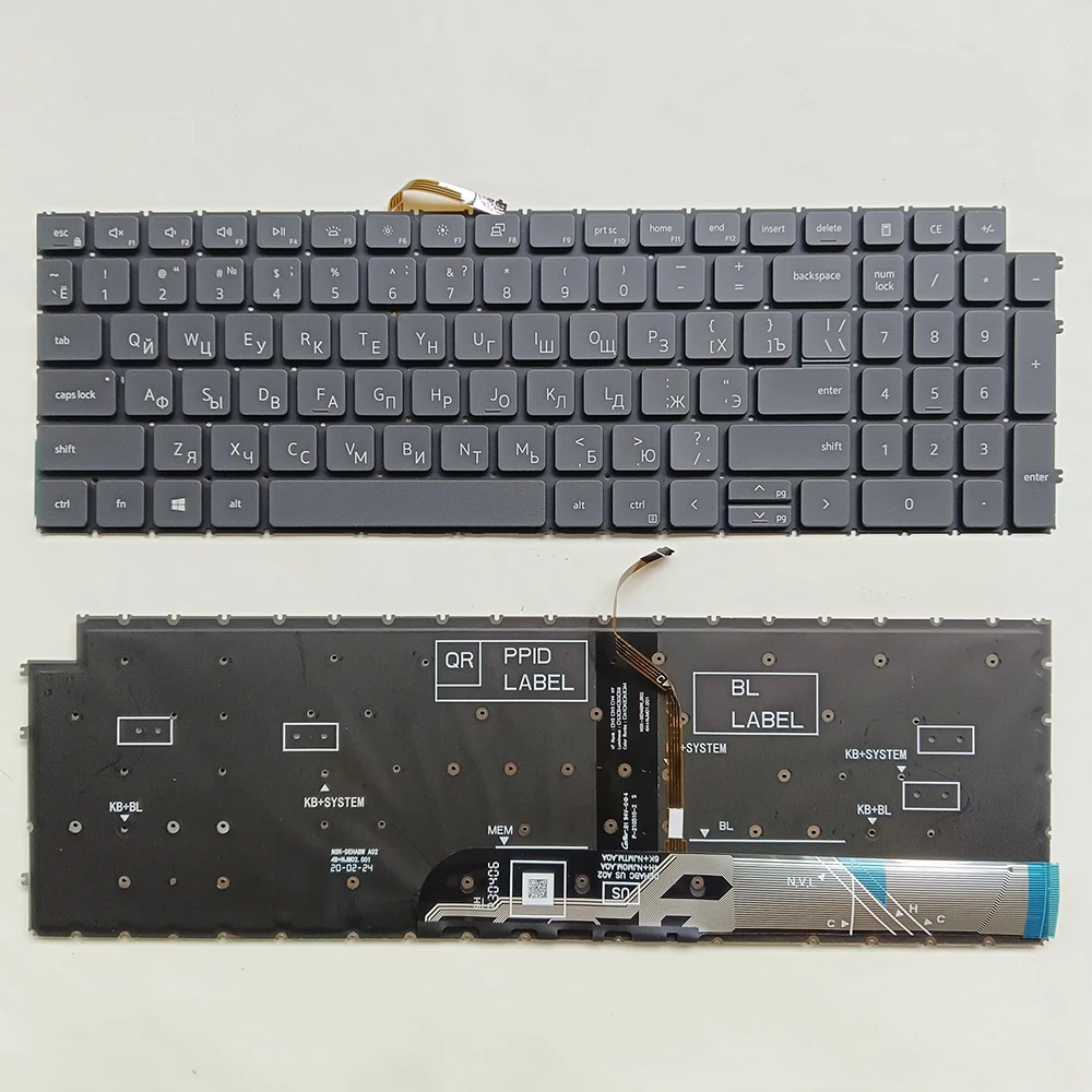 Keyboard for Dell Vostro 15 3510 3515 3525 3520 5510 5515 P106F With Backlit  Russian RU Layout