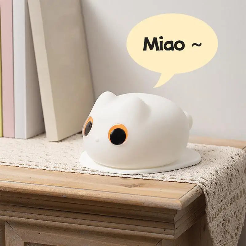 Cat Lamps For Bedroom Rechargeable Desk Lamp Silicone Animal Night Light Room Decor Tap Control Table Lamp Nightlight For Kids