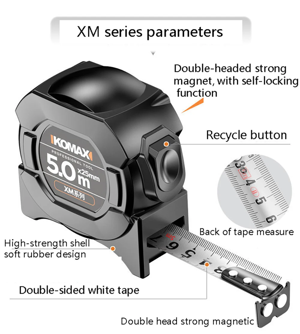 High Precision Metric Inch Digital Tape Measure With Magnetic Anti-Drop Waterproof Anti-Rust Self-Locking Thickened Tape Measure