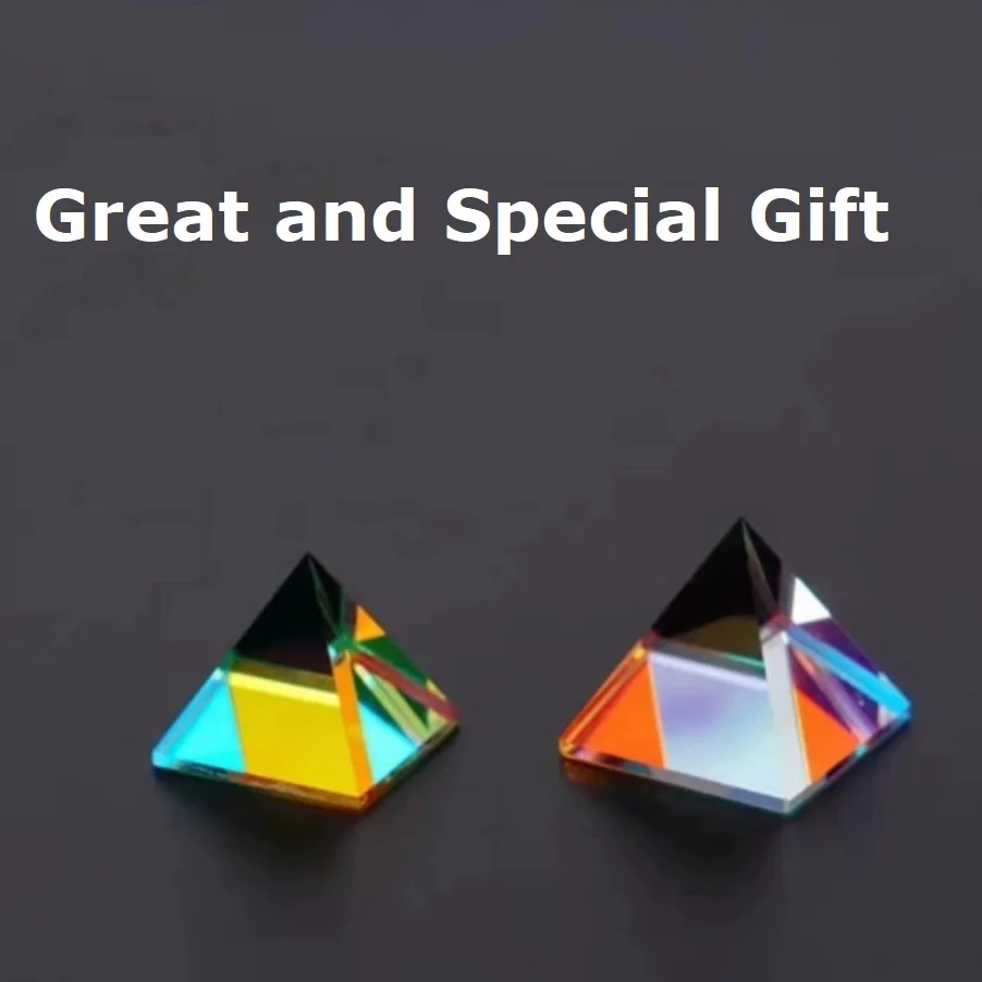 K9 Optical Prism Light Refraction Lens DIY Decoration Pyramid Edge Glass Kids Lover Wedding Birthday Holiday Party Gift Toy