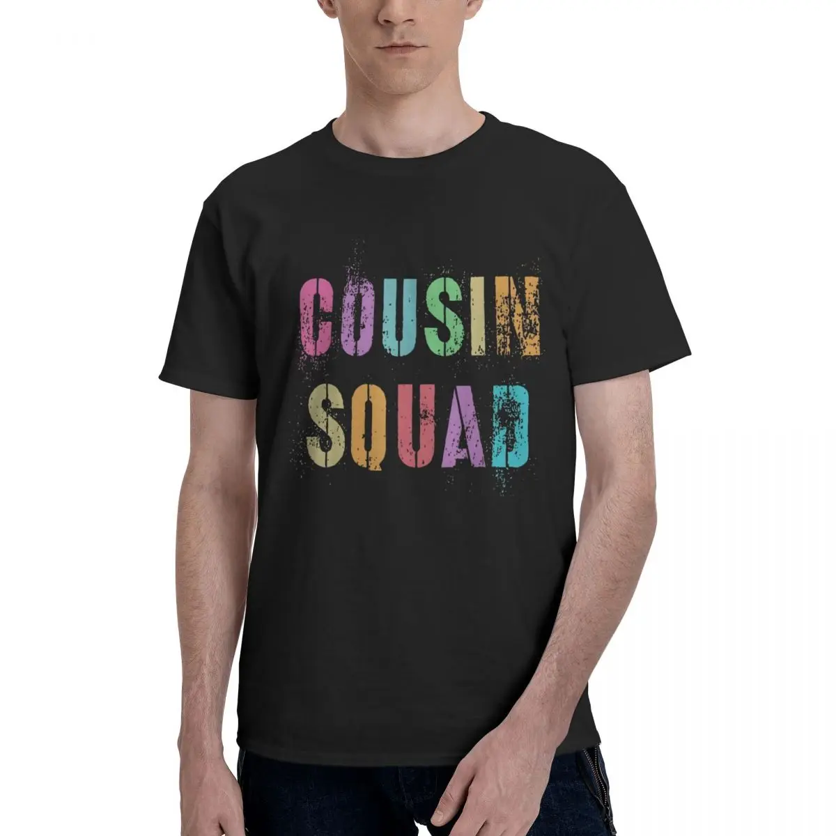 

Cousin Squad Красочные текстовые спортивные футболки Высококачественные спортивные футболки для соревнований Kemp Vintage Европейский размер