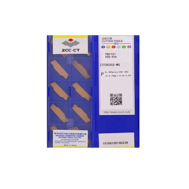 

Zcc.ct Grooving Inserts ZTFD0303 ZTGD0404 ZTHD0504 ZTKD0608 ZTED02503-MG Carbide inserts CNC lathe steel processing Cutting tool