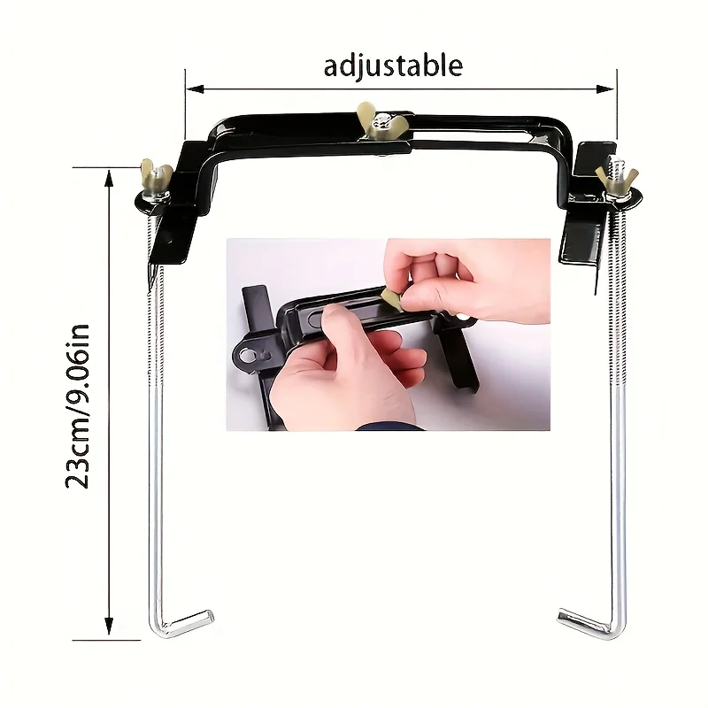 

1pc Heavy-Duty 23cm Universal Adjustable Metal Car Battery Tray Adjustable Hold Down Clamp Bracket Kit