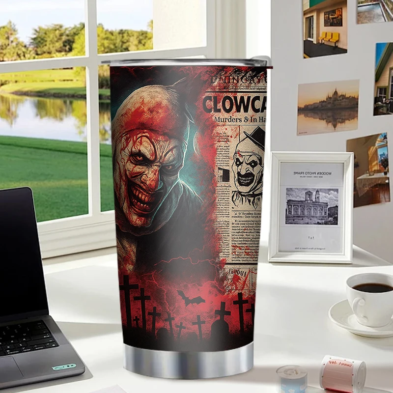 

Двойная термос для кофе из нержавеющей стали 304, герметичная нескользящая автомобильная термос, дорожная термокружка для Хэллоуина, бутылка для воды