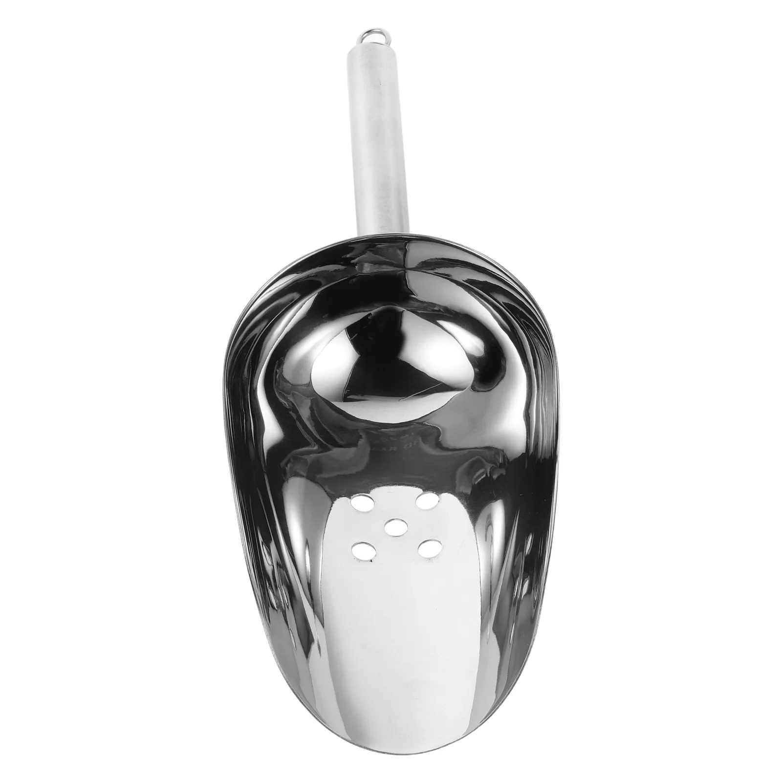 

Stainless Steel Ice Scoop Slotted Design Freezer Bins Ice Buckets Kitchen Utensil Serving Food Flour Popcorn Metal Scooper