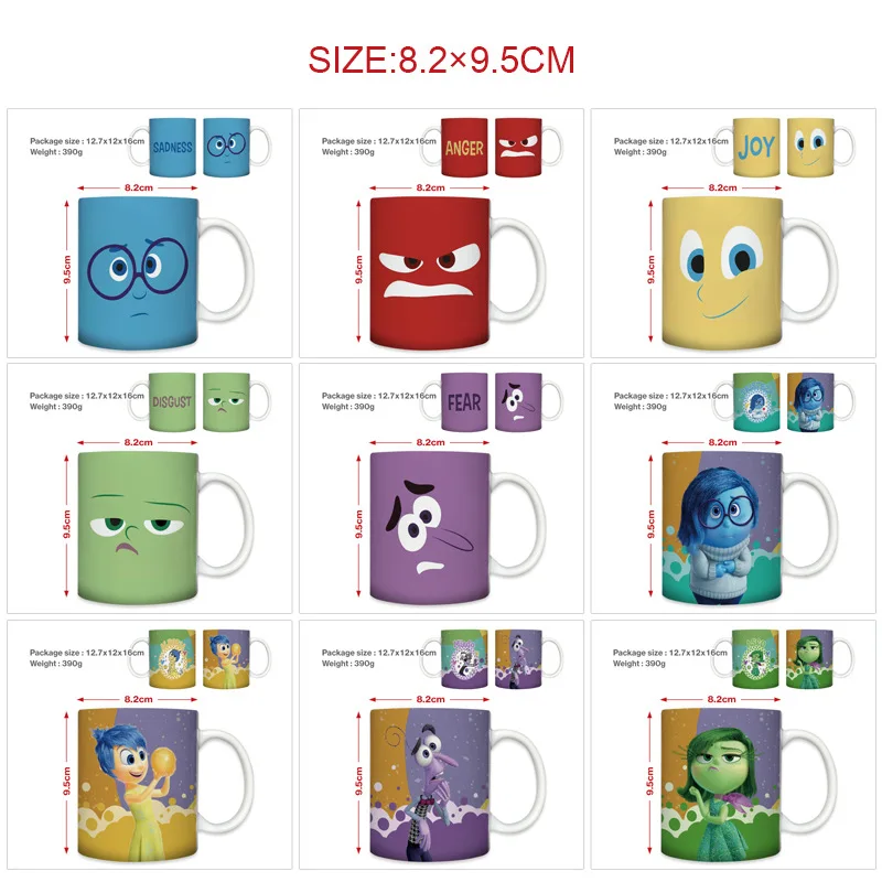 Inside Out 2 Mugs Disney Anime Anger Fear Sadness Coffee Cup Office School Home Water Goblet Fashion Ceramic Cups Gift Hot Sales